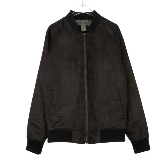 90s Decree Vintage Brown Leather Bomber Jacket Small Retro - Picture 1 of 6